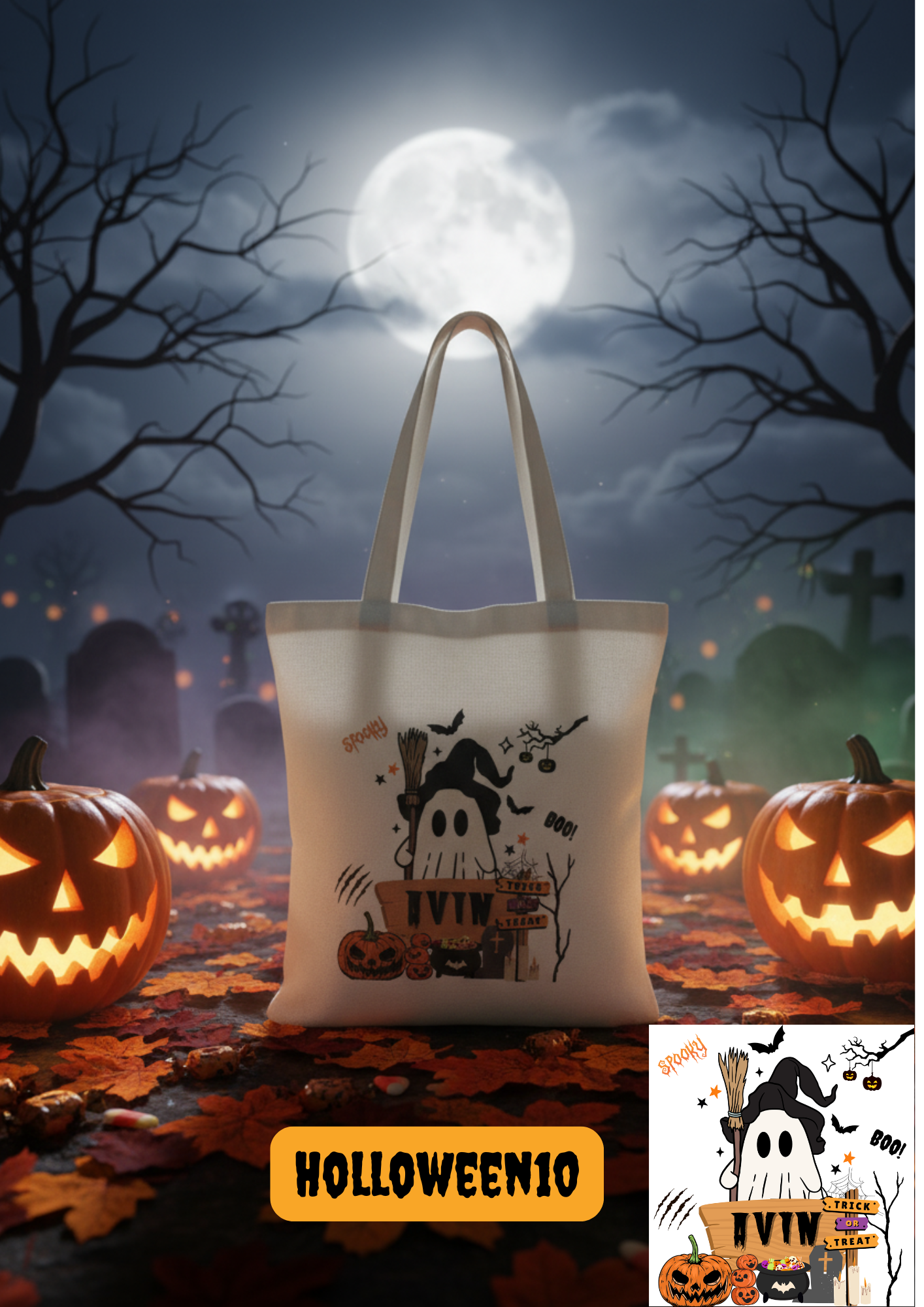 Personalized Spooky Trick-or-Treat Bag