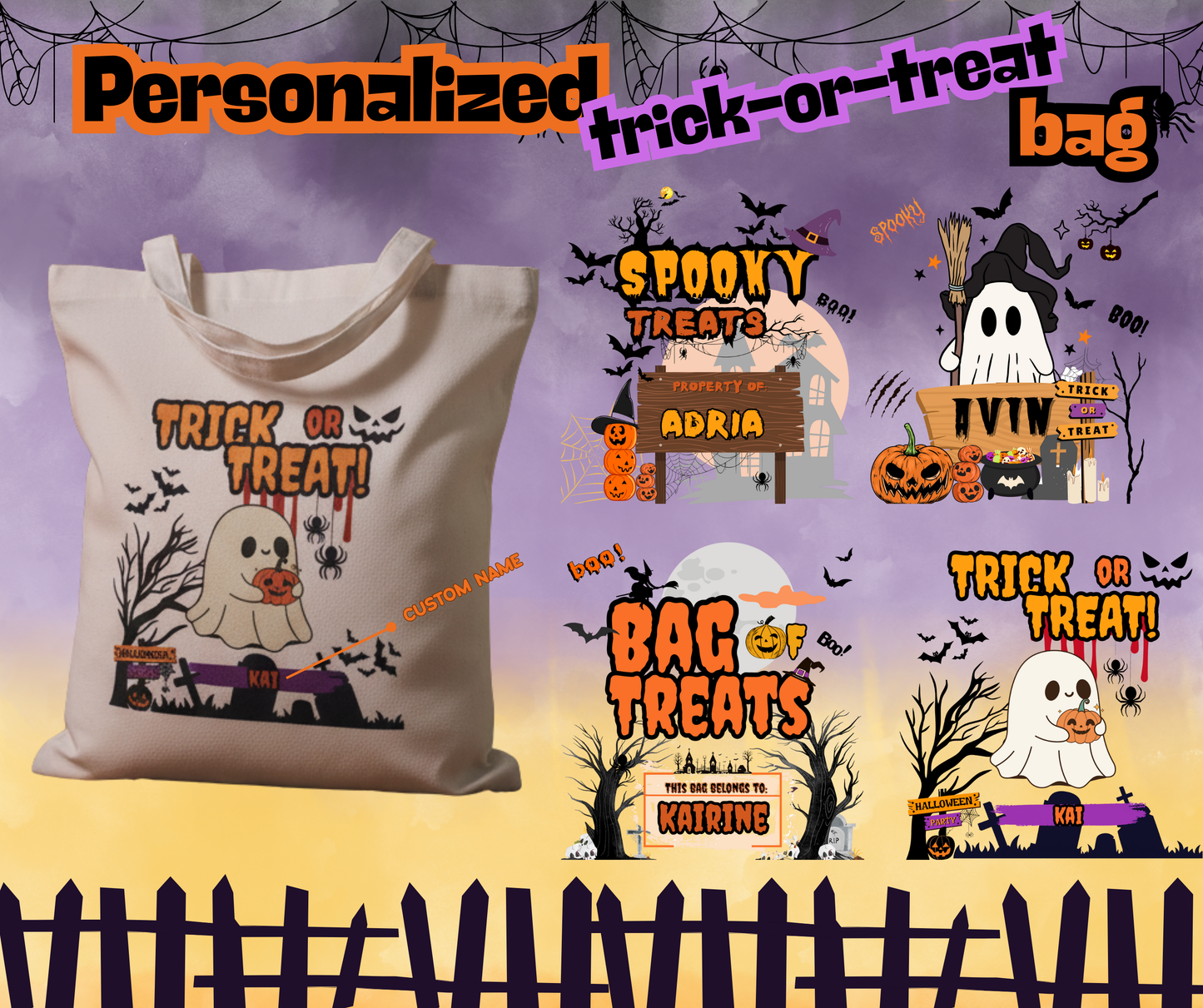 Personalized Spooky Trick-or-Treat Bag
